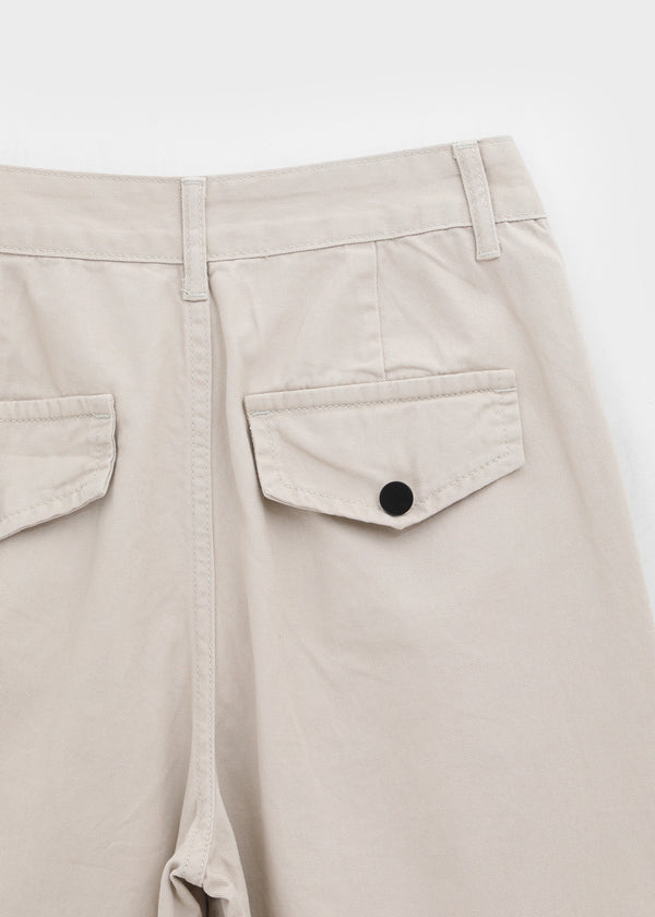 Rutum Cut-out Pocket Wide Cotton Pants