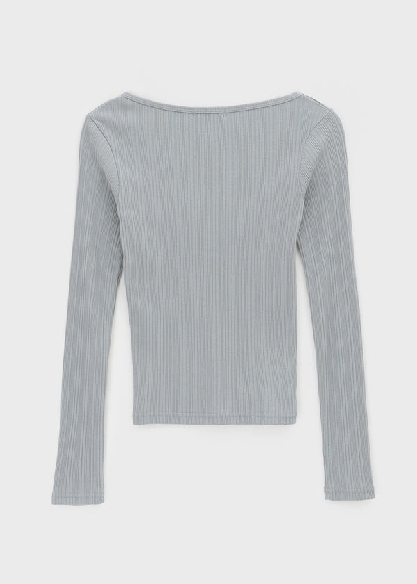 Netsua V-neck Button-up Long-sleeve T-shirt