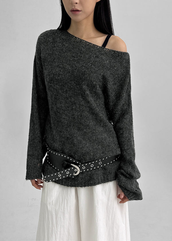 Filha Loose-fit Boat Neck Wool Knit