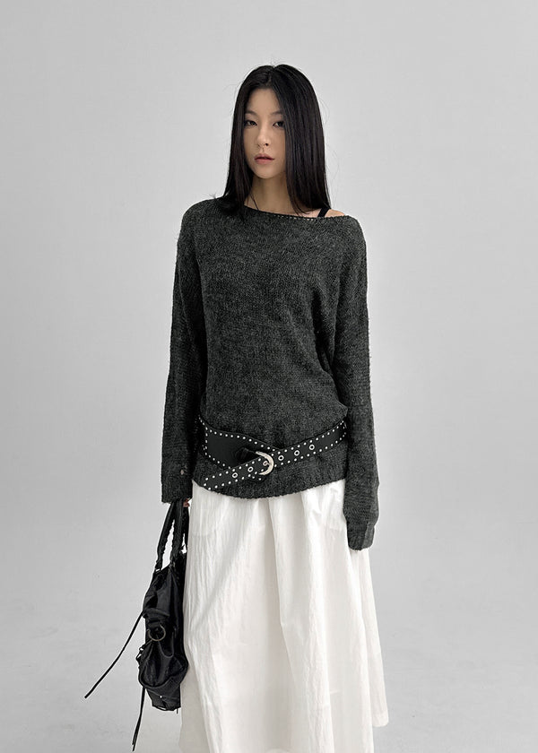 Filha Loose-fit Boat Neck Wool Knit