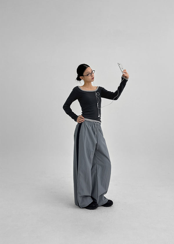 Bonfillit Square Neck Long Sleeve T-shirt