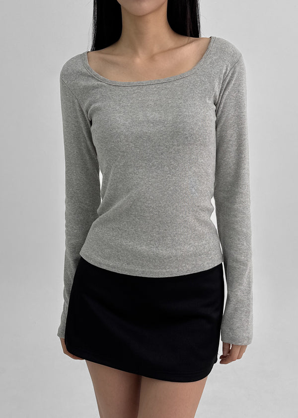 Bonfillit Square Neck Long Sleeve T-shirt