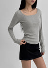 Bonfillit Square Neck Long Sleeve T-shirt