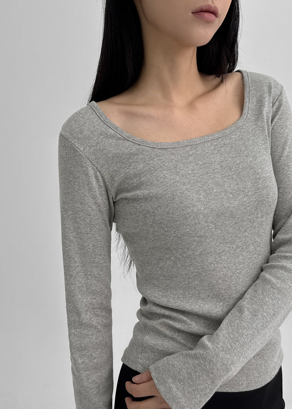 Bonfillit Square Neck Long Sleeve T-shirt