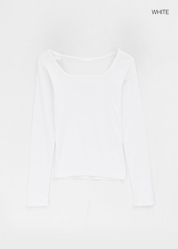 Bonfillit Square Neck Long Sleeve T-shirt