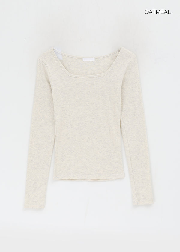 Bonfillit Square Neck Long Sleeve T-shirt
