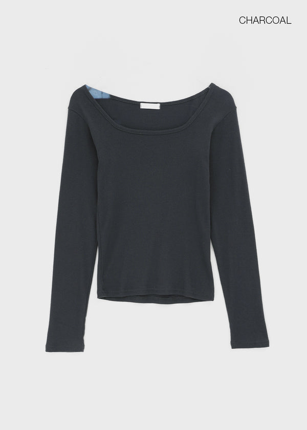 Bonfillit Square Neck Long Sleeve T-shirt