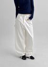 Pantone Back Embroidered Wide Cotton Pants