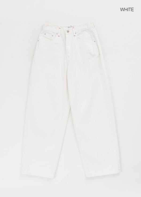 Pantone Back Embroidered Wide Cotton Pants