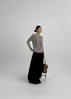 Rib Boatneck Knit Top & Muffler Set