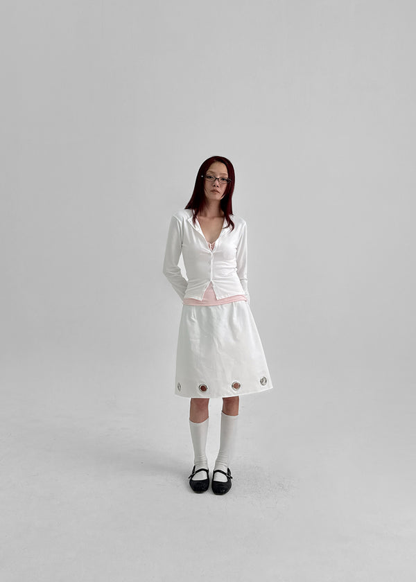 Hebre Eyelet Midi Skirt