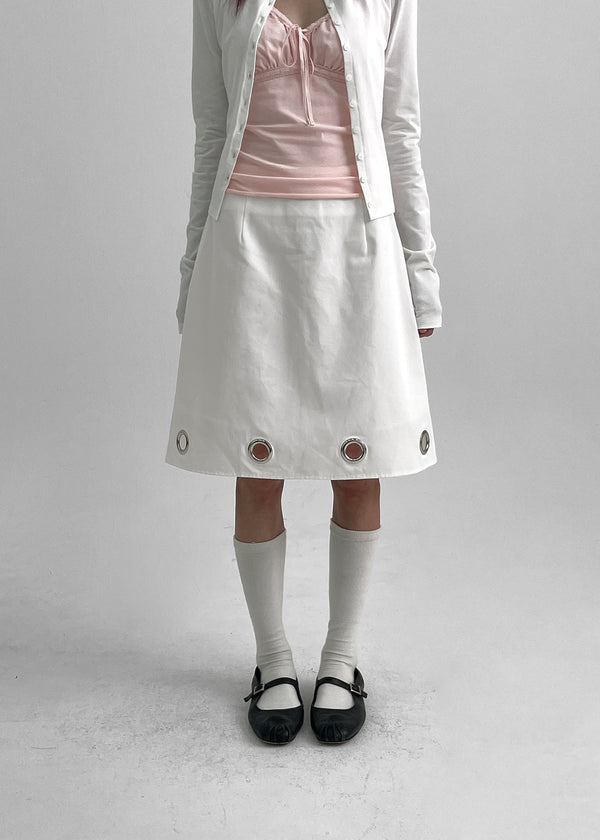 Hebre Eyelet Midi Skirt