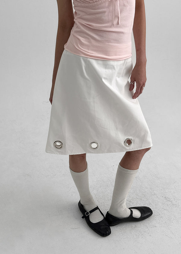 Hebre Eyelet Midi Skirt