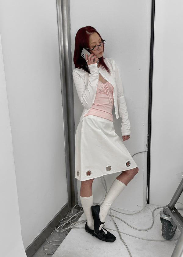 Hebre Eyelet Midi Skirt