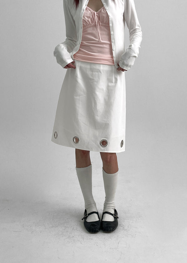 Hebre Eyelet Midi Skirt