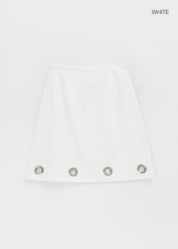 Hebre Eyelet Midi Skirt