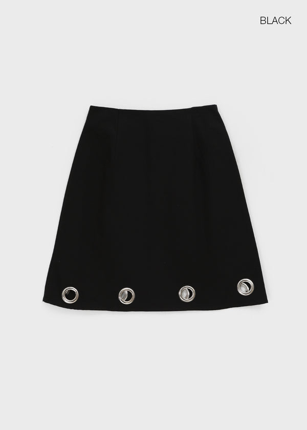 Hebre Eyelet Midi Skirt