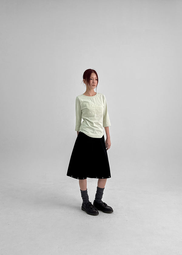 Lahi Patch Rounding 3/4 Sleeve T-Shirts