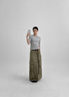 Wino Vintage Cargo Long Skirt (belt Set)