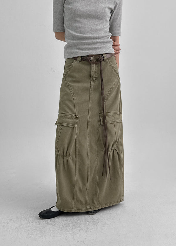 Wino Vintage Cargo Long Skirt (belt Set)