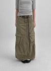 Wino Vintage Cargo Long Skirt (belt Set)