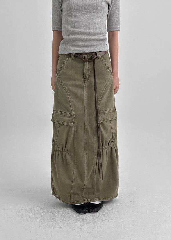 Wino Vintage Cargo Long Skirt (belt Set)