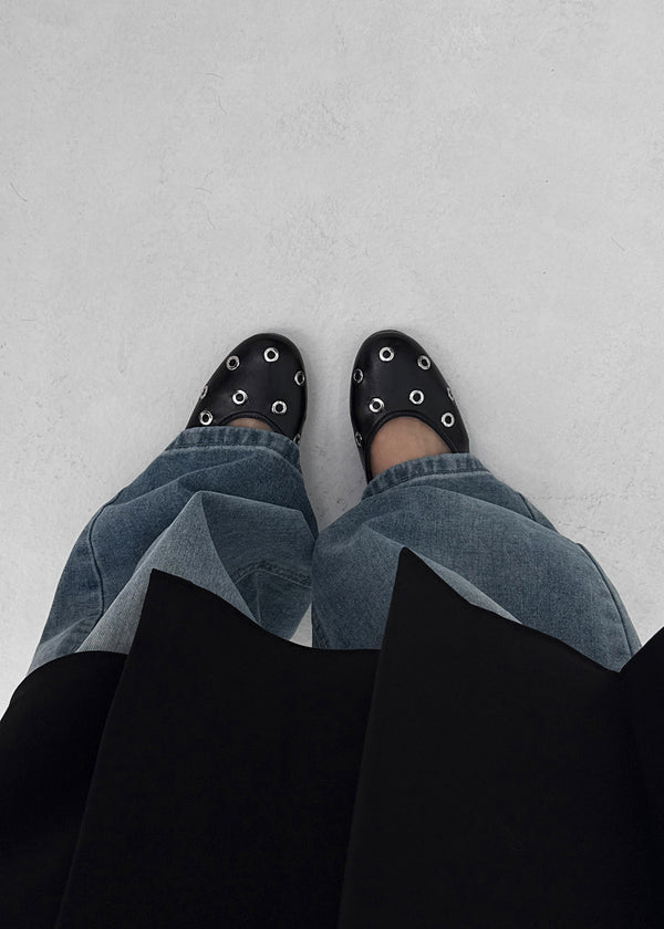 Eyelet Eco Leather Flats