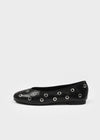 Eyelet Eco Leather Flats