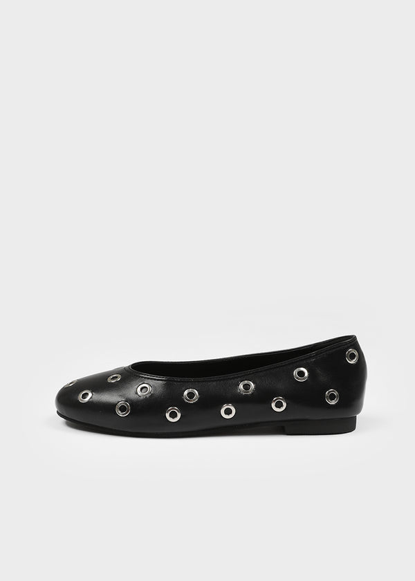 Eyelet Eco Leather Flats