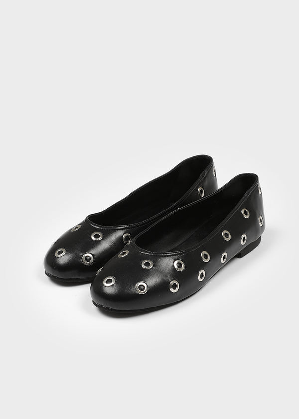 Eyelet Eco Leather Flats