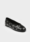 Eyelet Eco Leather Flats
