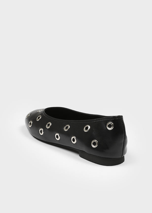 Eyelet Eco Leather Flats