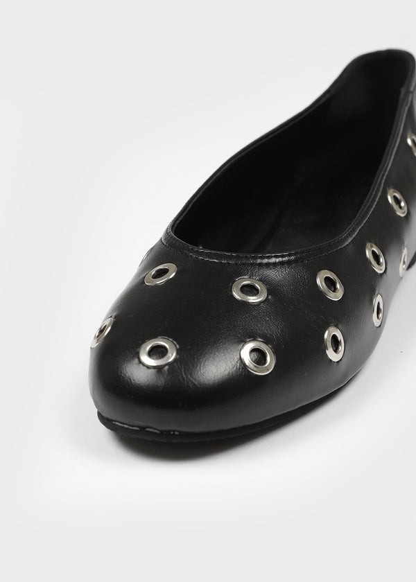 Eyelet Eco Leather Flats