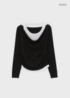 Canny Halter Layered Off-shoulder Long Sleeve T-shirt