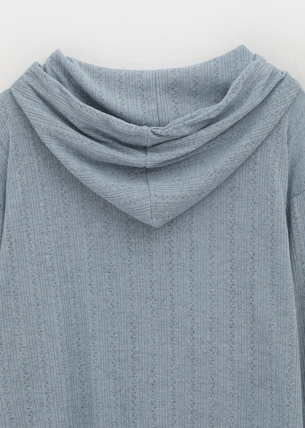 Roman Punching See-through Loose-fit Hooded Zip-up