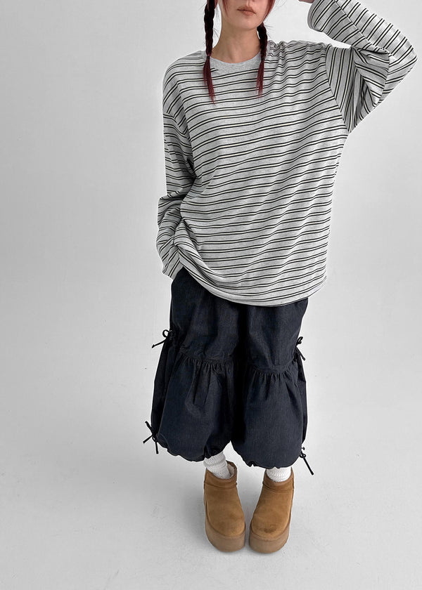 Roaka Ribbon Banding Bermuda Pants