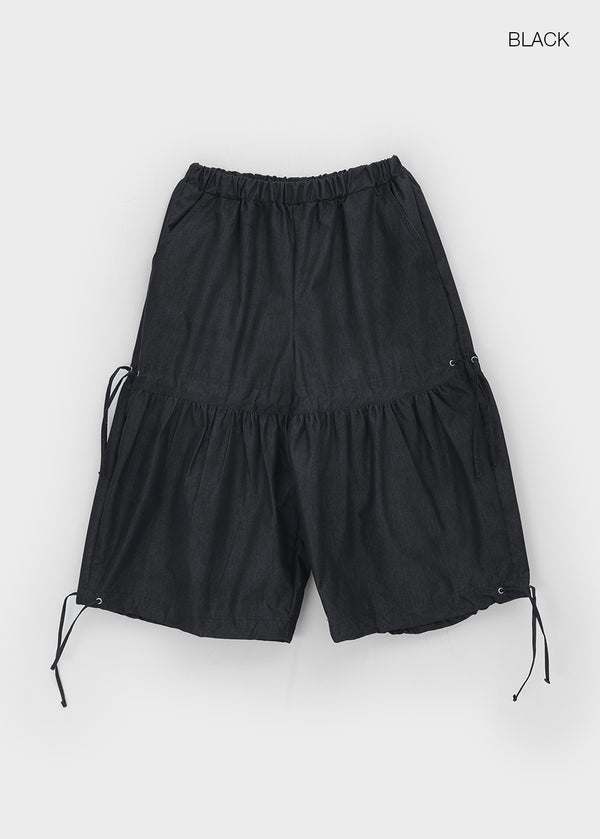 Roaka Ribbon Banding Bermuda Pants