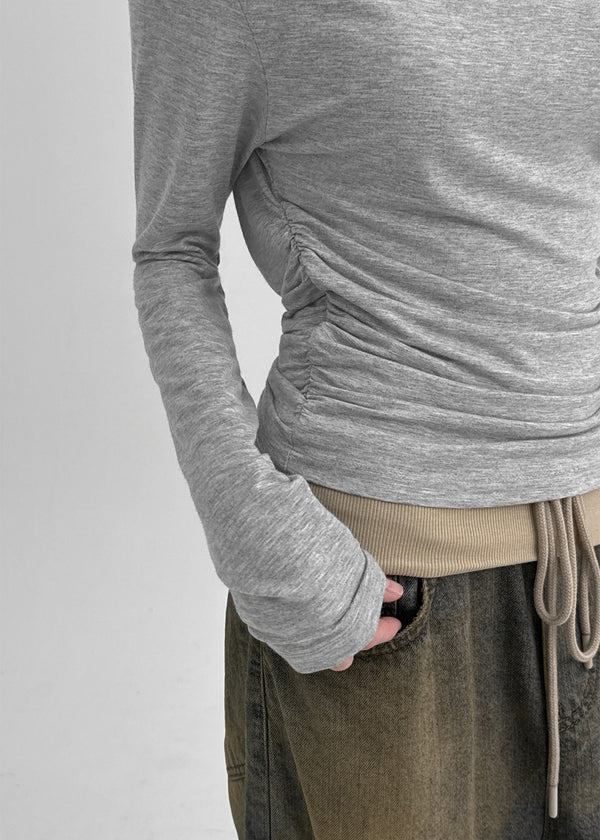 Tumble Washed Folding Wide Denim Pants