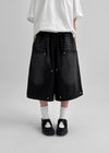 (UNISEX) Tenper Rivet Banding Denim Bermuda Shorts