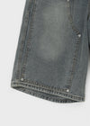 (UNISEX) Tenper Rivet Banding Denim Bermuda Shorts