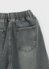 (UNISEX) Tenper Rivet Banding Denim Bermuda Shorts
