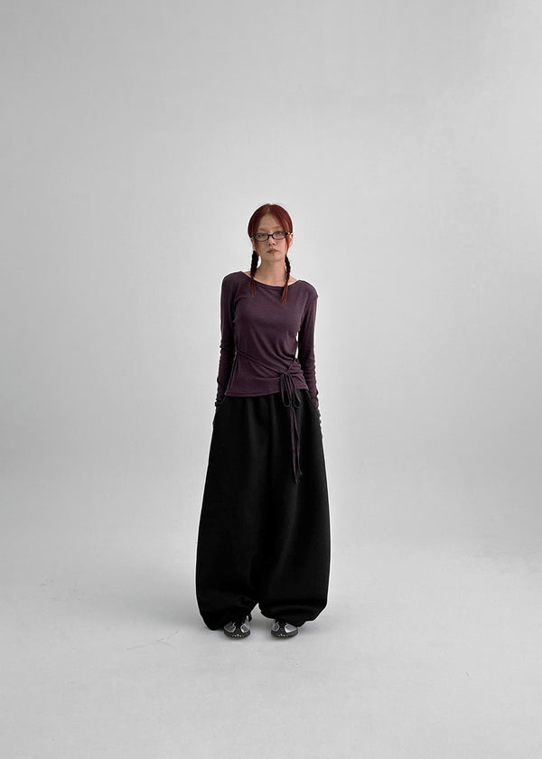 Cut Me Strap See-through Tension Long Sleeve T-shirt