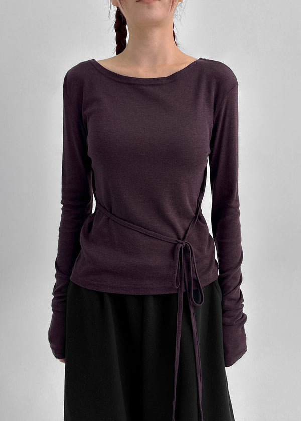 Cut Me Strap See-through Tension Long Sleeve T-shirt