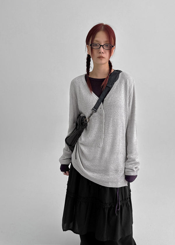 Cut Me Strap See-through Tension Long Sleeve T-shirt