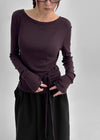 Cut Me Strap See-through Tension Long Sleeve T-shirt