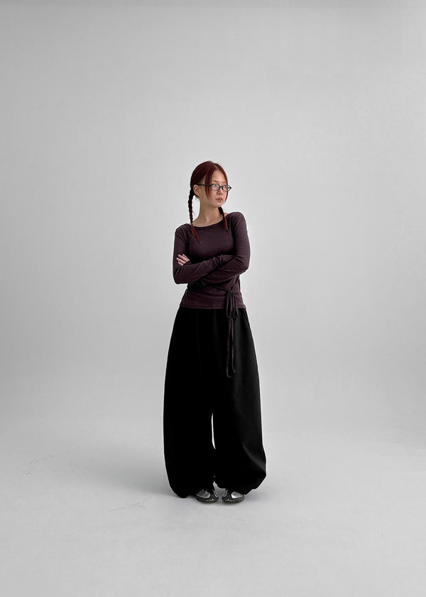 Cut Me Strap See-through Tension Long Sleeve T-shirt