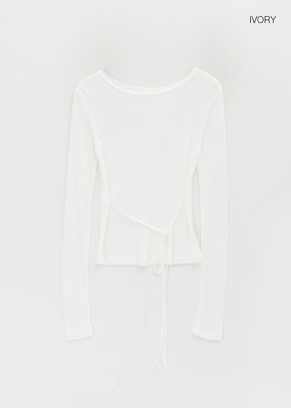 Cut Me Strap See-through Tension Long Sleeve T-shirt