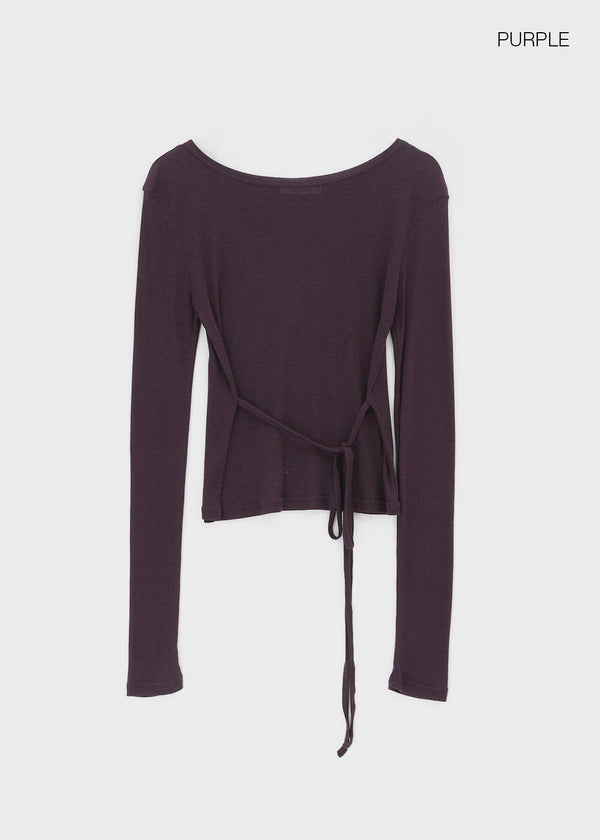 Cut Me Strap See-through Tension Long Sleeve T-shirt