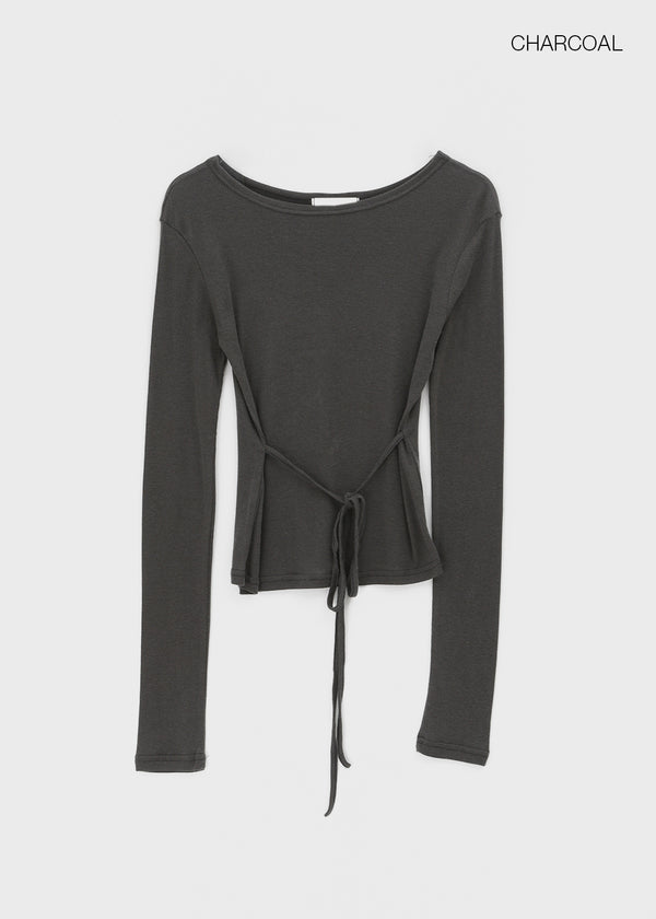 Cut Me Strap See-through Tension Long Sleeve T-shirt