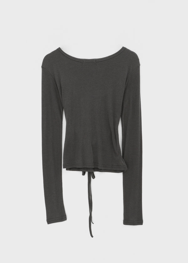 Cut Me Strap See-through Tension Long Sleeve T-shirt